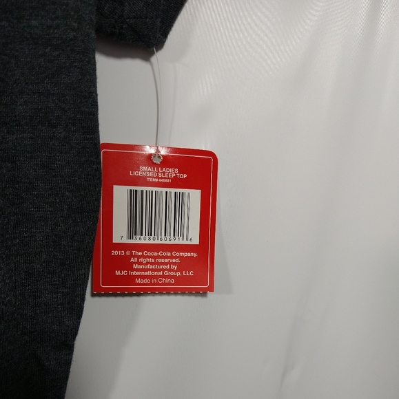Womens Sleep Shirt Size Small Gray Coca Cola Teens - Picture 5 of 10